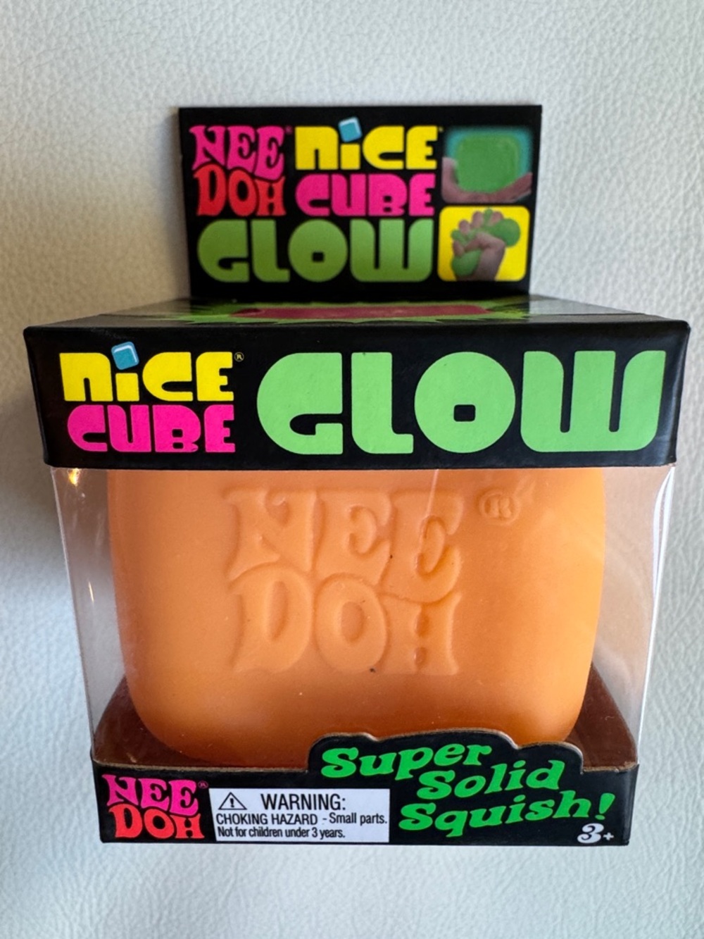 NeeDoh Nice Cube Glow in the Dark Orange Squishy Halloween Toy SHIPS TODAY!